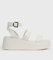 New Look Off White Strappy Open Toe Chunky Sandals